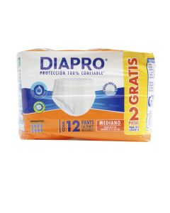PAÑAL PARA ADULTO DIAPRO MEDIANO 10 PZAS
