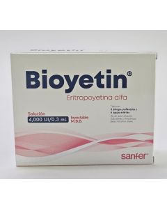 BIOYETIN 4000 UI/0.3 ML 6 JERINGAS PRELLENADAS