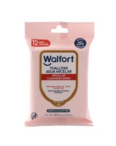 TOALLITAS DESMAQUILLANTES CON AGUA MICELAR 12 PZS