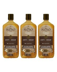 Kit 3 Shampoo Tío Nacho Anti-edad 415ml