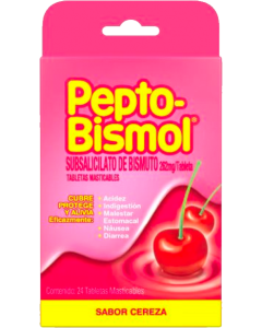 PEPTOBISMOL CEREZA 24 TABLETAS