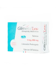 GLIMETAL LEX 4 MG/850 MG 30 TABLETAS