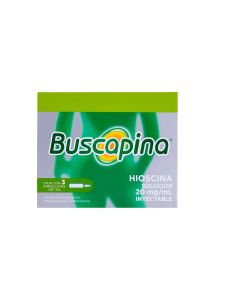 BUSCAPINA SOLUCION 20 MG/ML 3 AMPOLLETAS DE 1 ML