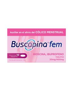 BUSCAPINA FEM 20 MG/400 MG 10 TABLETAS