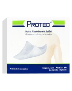 GASA ABSORBENTE PROTECT 7.5X5 MM 10 PZAS