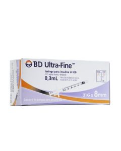 JERINGA PARA INSULINA BD ULTRA-FINE 0.3 ML 31GX8MM 10 PZAS