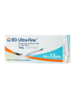 JERINGA PARA INSULINA BD ULTRA-FINE 1 ML 30GX13 MM 10 PZAS