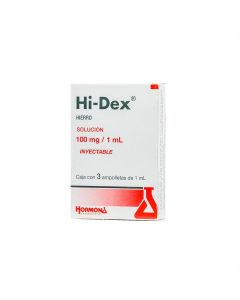 HI-DEX 100 MG/1 ML 3 AMPOLLETAS 1 ML